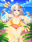 暑いので水着のあかりちゃん