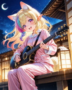 パジャマでギター