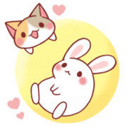 うさぎとつき