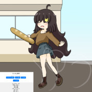 校庭春服フランスパン歌う嬉しい