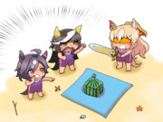 三バカのスイカ割り