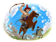 【仕事絵】伝統的な縦書き文字で学ぶモンゴル語基礎_表紙イラスト