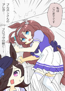 ブロックの間に挟まれたブルボンのアレ