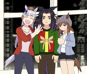 クリスマスのダサセーターパーティーに招かれたメノ