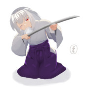 巫女さんお手入れ中