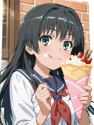 クレープを食べる佐天さん