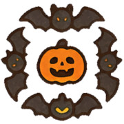 コウモリとかぼちゃで丸いギフト