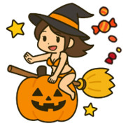 ハロウィン楽しむ魔女