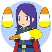 キャンディコーンと女性