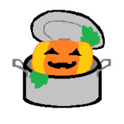 鍋から出てくるカボチャおばけ（ギフコン）