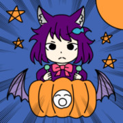 ハロウィンすぎるUFOに乗っている猫耳女の子