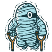 両足骨折ミイラ男