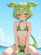 ずんだもんと海水浴