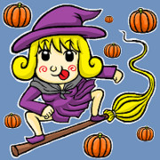 ホウキで飛ぶ魔女