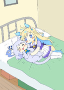 ミラにゃんこと戯れるユニちゃん