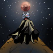 月夜の怪しい狼男