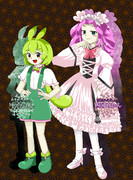 ZUN絵風ずんだもんと四国めたん