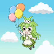 風船で飛ぶずんだもん