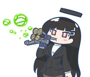 シャボン玉で遊ぶリオ会長