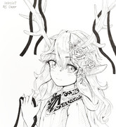 「森の精霊」Inktober 2025 5日目 "Deer (鹿)