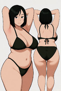 黒ビキニ ガール AIイラスト おっぱい おしり