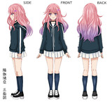 skeb依頼作品　オリキャラ　陽伽璃亞(はるか　りあ)　三面図