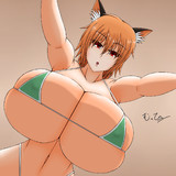 狐ちゃんを見上げる