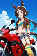 ウオッカついにバイクを購入した勝負服ポイ服（ガーターベルトあり）