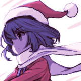 白マフラーとサンタ服