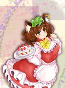 メイド服に橙ジ