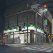 夜のコンビニ