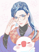 青髪くんと文鳥