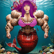 実写の星野アイ齋藤飛鳥　筋肉娘人魚化