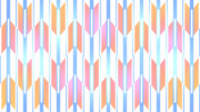 【素材】矢羽根模１大・シームレスパターン・ピンク/水色/オレンジ/青【フリー素材処くらげや】