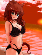 夕暮れビーチで