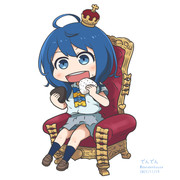 玉座でおにぎりを食う八奈見さん