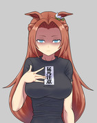 トレーナーから贈られたTシャツに不満げなカワカミ