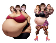 ぽっちゃ莉乃　ゴリマッチョ　ミツマタのケルベロス　素材png