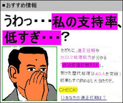 うわっ・・・私の支持率低すぎ・・・？