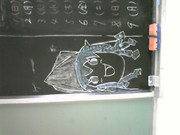 「イカゆっくり娘」を学校の黒板に書いてみた。