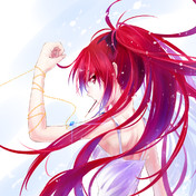 赤髪ポニテ ニコニコ静画 イラスト