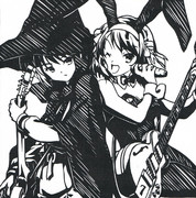 切り絵で長門とハルヒ