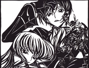 ルルーシュとC.C.　切り絵