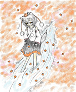 流るる水は里へと秋の便りを運び