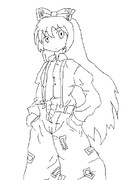 マウスで妹紅（線画）