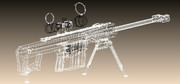 M107　対物狙撃銃　ワイヤーフレーム