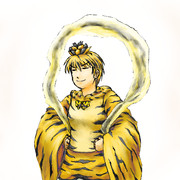 虎柄の毘沙門天