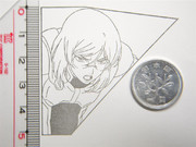 [消しゴムはんこ] ティエリア・アーデを彫ってみた [EXVS]