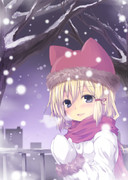 雪の日に諏訪子とデートヽ(*´ω｀*)/