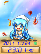 ◆侵略！？イカ娘　イカ娘　待受Flash時計